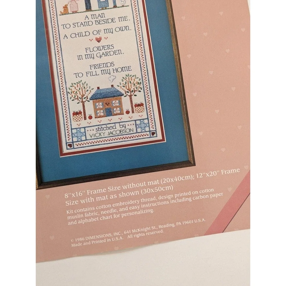 Vintage‎ Stamped Cross Stitch Kit Friends and Family Sampler Dimensions #53002